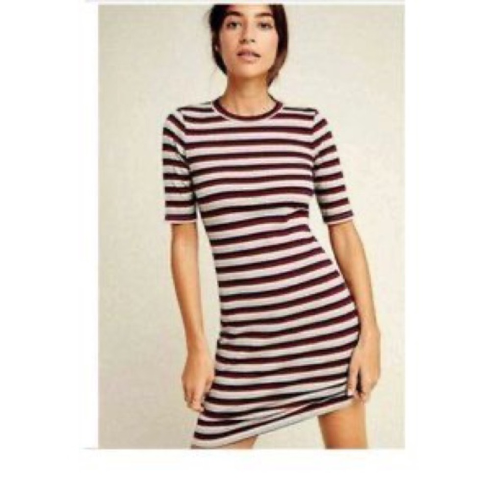 Anthropologie Stateside Striped Ribbed Tee Dress, S